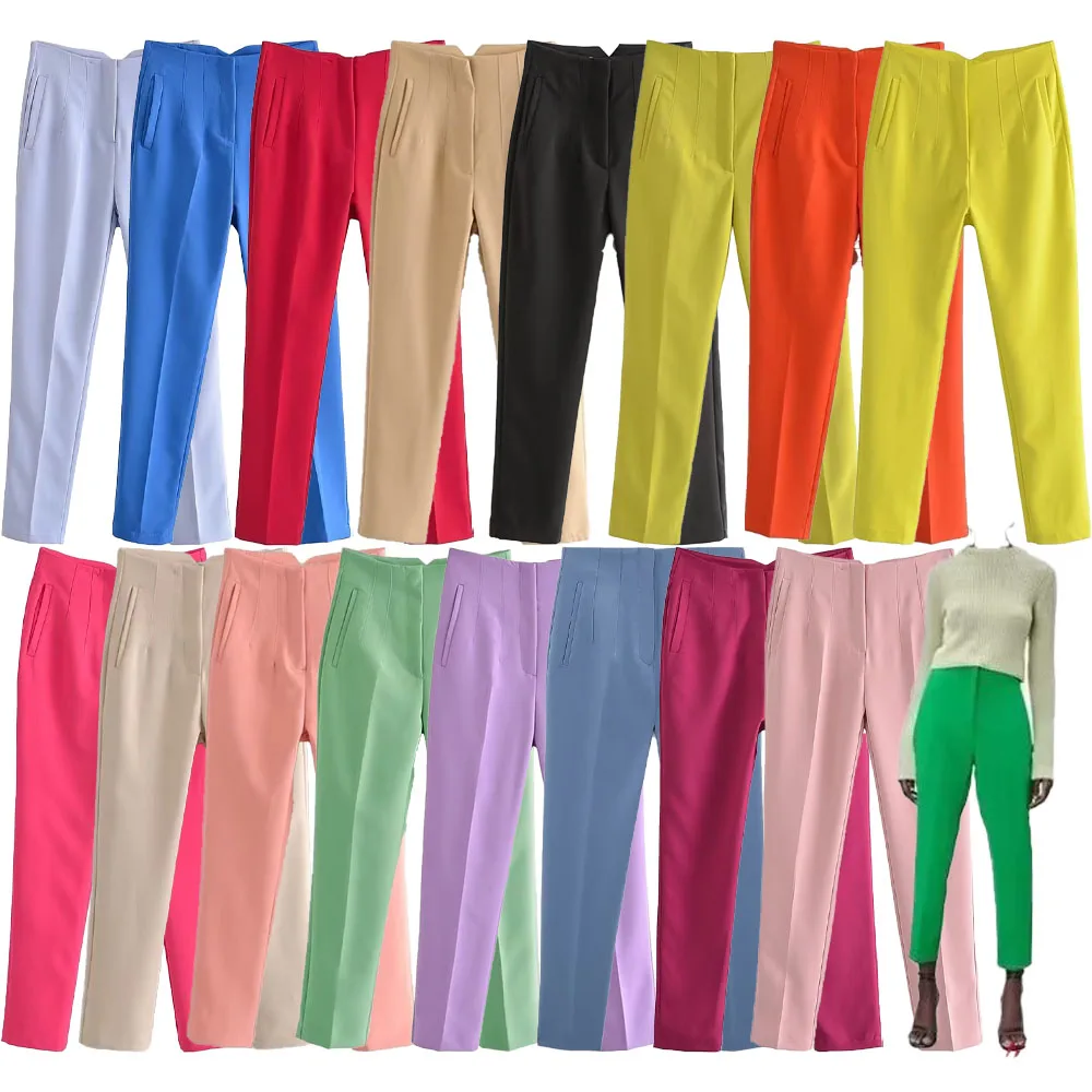 Summer new fashion women's temperament, casual versatility, high-waisted decorative pocket design, stitched leg pants
Summer new fashion women's temperament, casual versatility, high-waisted decorative pocket design, stitched leg pants