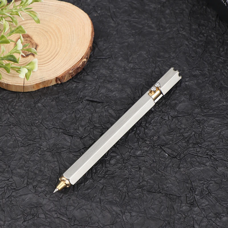 

Stainless Steel Six-sided Bolt Tactical Pen Brass Business Signature Pen