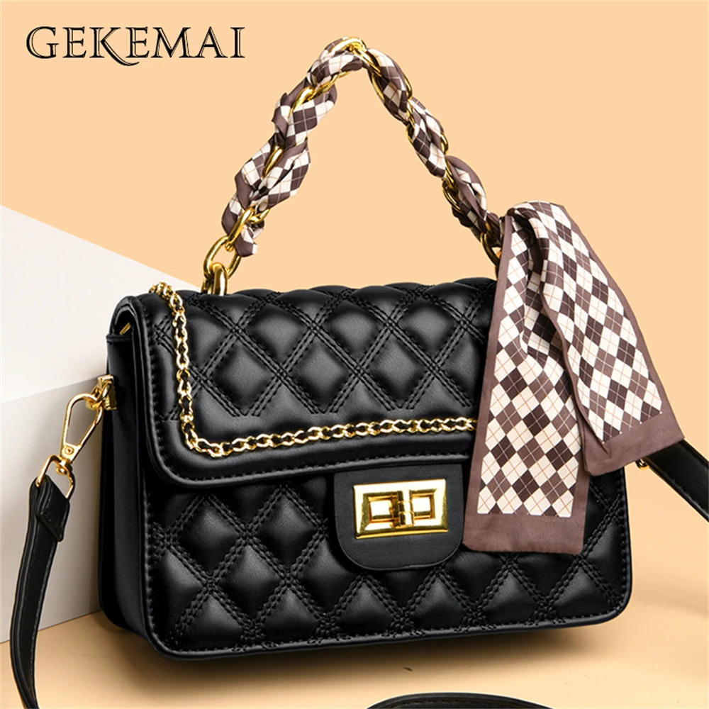 Дизайнерская дамская сумочка с шарфом, кожаная дамская сумка на плечо, модный дизайнерский саквояж на цепочке через плечо 
Дизайнерская дамская сумочка с шарфом, кожаная дамская сумка на плечо, модный дизайнерский саквояж на цепочке через плечо