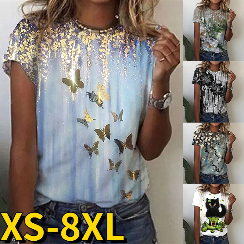 2023 Summer Round Neck Short Sleeve Women Top Women Loose T Shirt Top Elegance T-shirt 3D Printing Pullover Casual T Shirts
2023 Summer Round Neck Short Sleeve Women Top Women Loose T Shirt Top Elegance T-shirt 3D Printing Pullover Casual T Shirts