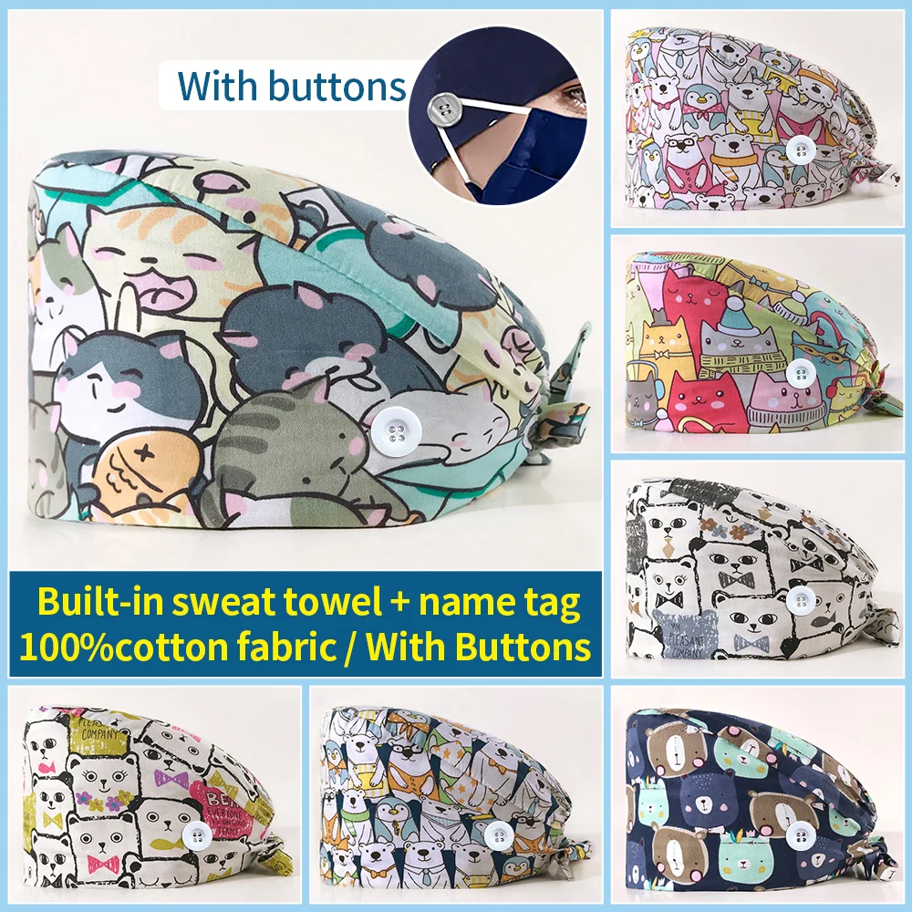 Unisex Medical Caps with Buttons Pet Veterinary Surgical Caps Adjustable Pharmacy Nurse Hats Sweatband Oral Cavity Doctor Hats
Unisex Medical Caps with Buttons Pet Veterinary Surgical Caps Adjustable Pharmacy Nurse Hats Sweatband Oral Cavity Doctor Hats