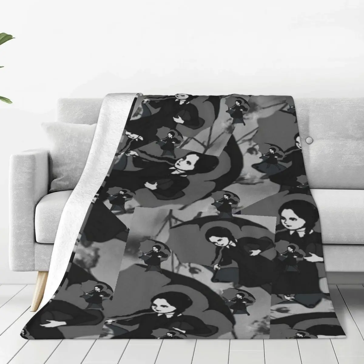 

Supernatural Tv Wednesday Blankets Fleece Print Jenna Ortega Multifunction Ultra-Soft Throw Blanket for Bed Bedroom Bedspreads