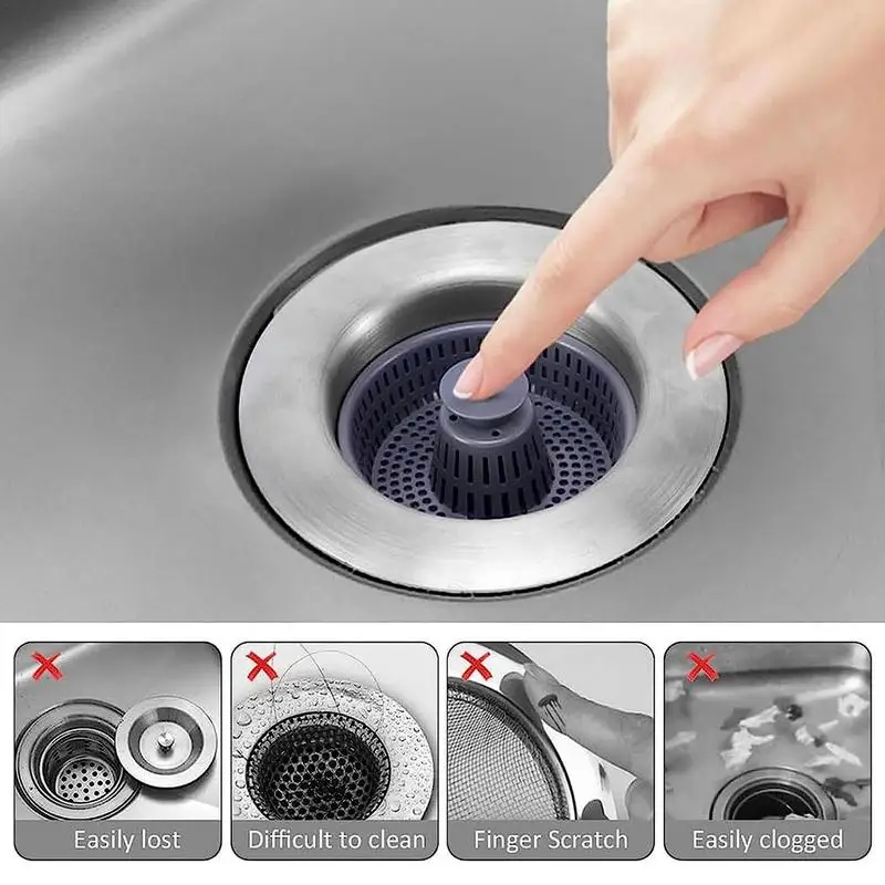 Sink Drain Strainer 3 In 1 Stainless Steel Sink Aid Flexible Sink Stopper Kitchen Drain Food Catcher For Kitchen Sink Drain
Sink Drain Strainer 3 In 1 Stainless Steel Sink Aid Flexible Sink Stopper Kitchen Drain Food Catcher For Kitchen Sink Drain