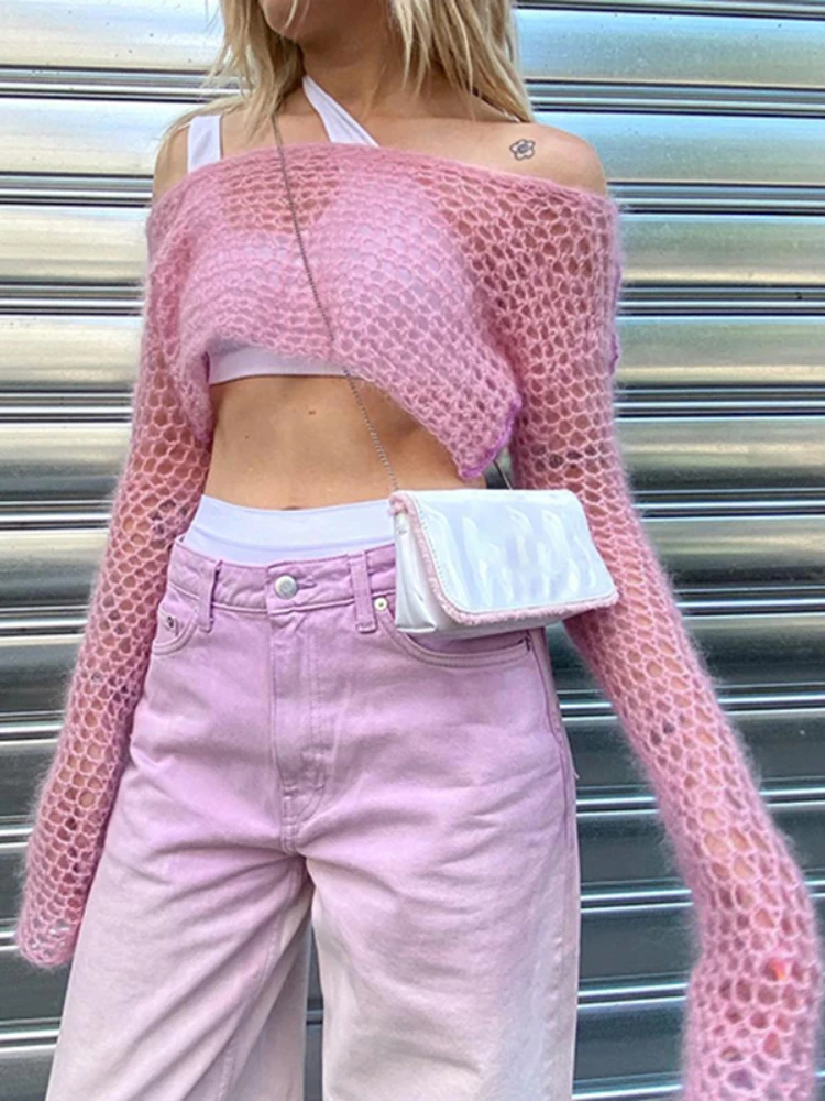 Sunny y.j. Y2K Pink Holes Smock Top Knitted O Neck Cropped Jumpers Women Fashion Streetwear Cute Tee Summer Beach Outfits Retro
Sunny y.j. Y2K Pink Holes Smock Top Knitted O Neck Cropped Jumpers Women Fashion Streetwear Cute Tee Summer Beach Outfits Retro