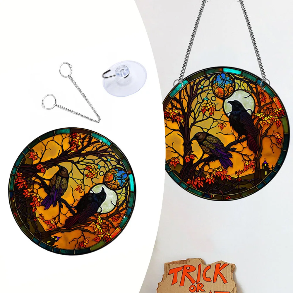 1pcs 20/30cm Stained Glass For Win-dow Hanging Halloween Chain Crow Fall Acrylic Decor Sun Catcher Party Decoration
1pcs 20/30cm Stained Glass For Win-dow Hanging Halloween Chain Crow Fall Acrylic Decor Sun Catcher Party Decoration