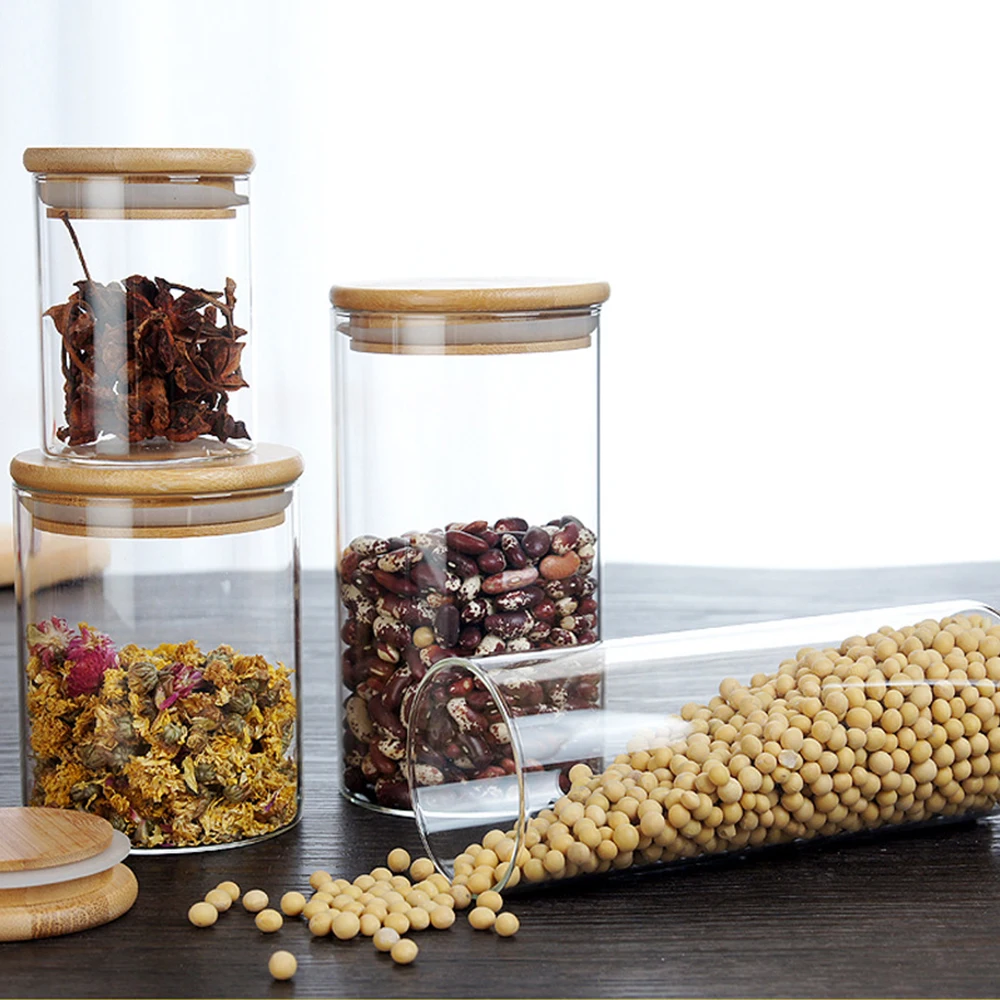 250 550 950ml Wood Lid Organizer Glass Airtight Canister Kitchen Storage Bottles Jar Sealed Food Container Cereal Dispenser Cans
250 550 950ml Wood Lid Organizer Glass Airtight Canister Kitchen Storage Bottles Jar Sealed Food Container Cereal Dispenser Cans