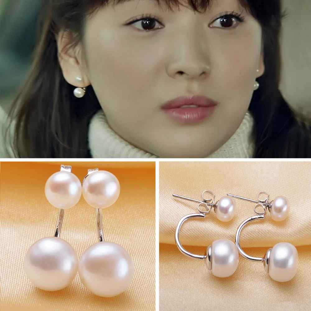 Stylish Silver Natural Freshwater Pearl Earrings S925 Sterling Silver Earrings A Pair of Two-pearl Anti-allergy Pearl Earrings
Stylish Silver Natural Freshwater Pearl Earrings S925 Sterling Silver Earrings A Pair of Two-pearl Anti-allergy Pearl Earrings