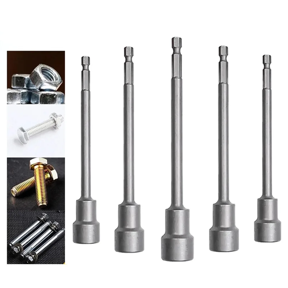 

150mm Long 6mm-19mm Hexagon Nut Driver Drill Bit Socket Wrench Extension Sleeve Nozzles Adapter For Pneumatic Electric Screwdriv