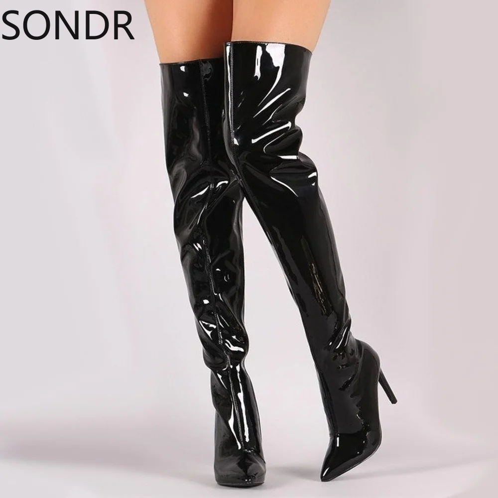 Fashion Women Platform High Heel Block Over Knee Thigh Boots Party Shoes Big Size Black Sliver New 2023
Fashion Women Platform High Heel Block Over Knee Thigh Boots Party Shoes Big Size Black Sliver New 2023