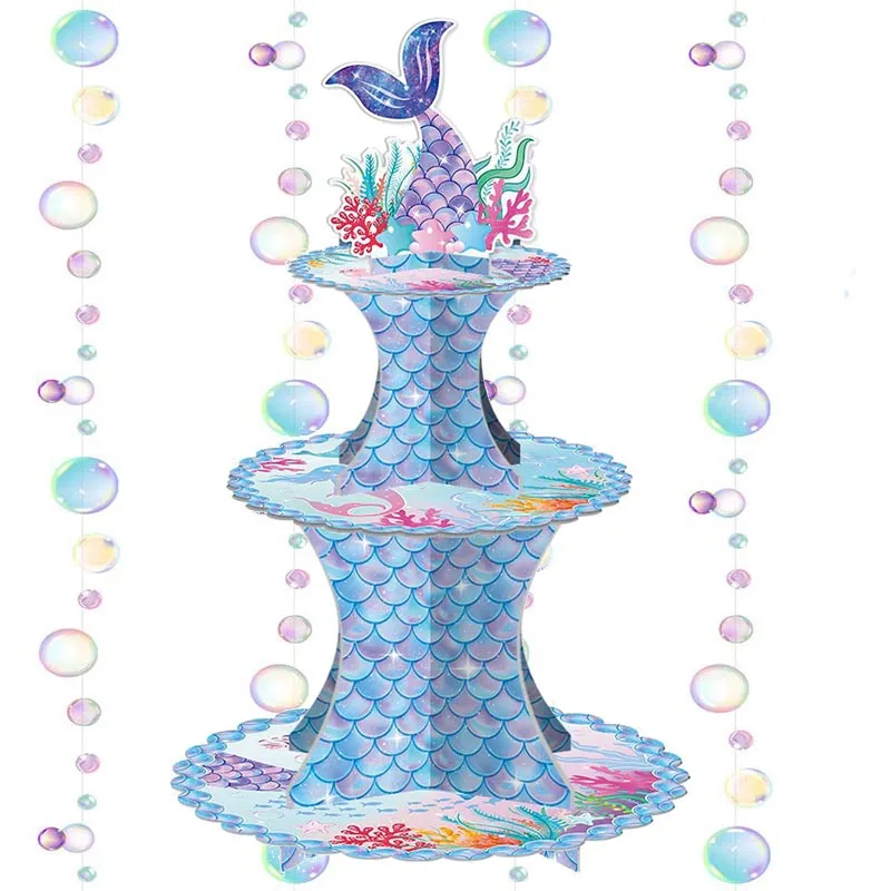 3-layer Mermaid Party Cupcake Stand Cartoon Mermaid Sea Animals Birthday Party Cupcake Display Stand Sea Wedding Supplies
3-layer Mermaid Party Cupcake Stand Cartoon Mermaid Sea Animals Birthday Party Cupcake Display Stand Sea Wedding Supplies