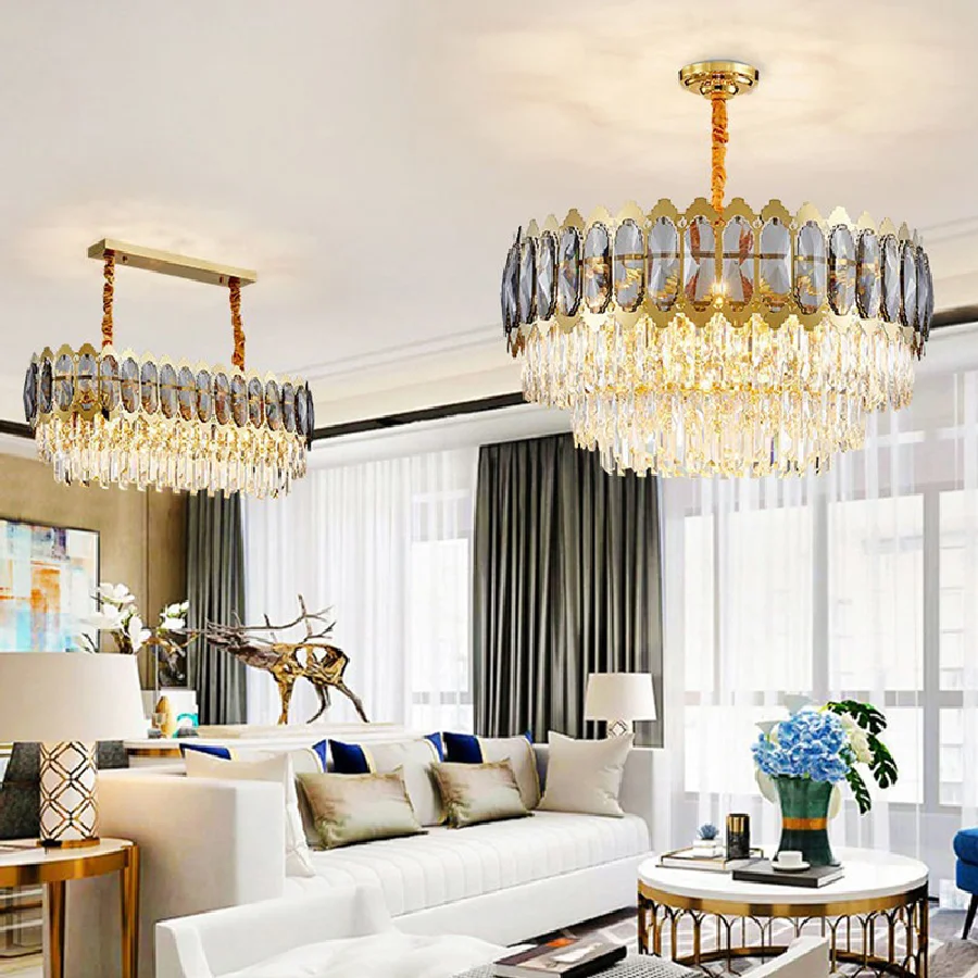 Smoky Grey Crystal Dimmable LED Lustre Gold Pendant Light 2022 New Trend Living Room Decor Luxury Home Decor Home Appliance
Smoky Grey Crystal Dimmable LED Lustre Gold Pendant Light 2022 New Trend Living Room Decor Luxury Home Decor Home Appliance