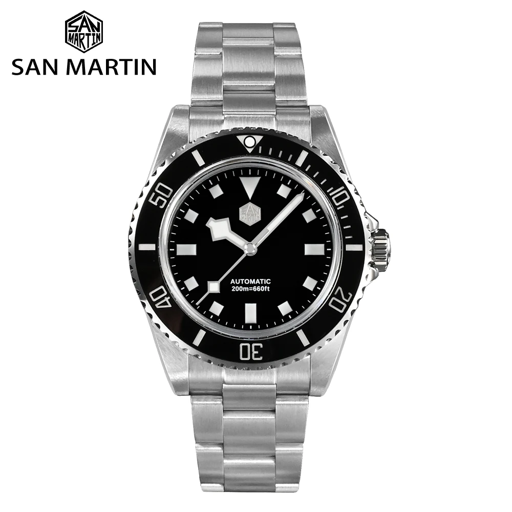San Martin Men Diver Watch Luxury 40mm Automatic Mechanical Wristwatch Sapphire 200M Waterproof BGW9 Luminous Ceramic Bezel
San Martin Men Diver Watch Luxury 40mm Automatic Mechanical Wristwatch Sapphire 200M Waterproof BGW9 Luminous Ceramic Bezel