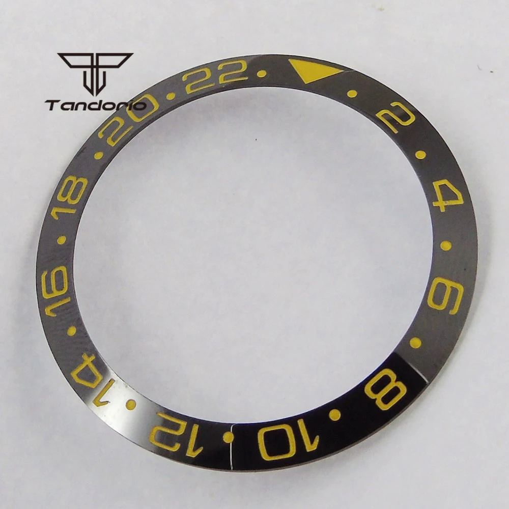 Fit for 40mm Automatic Watch Case 38mm*30.6mm Black Ceramic Bezel Insert Yellow Numerals
Fit for 40mm Automatic Watch Case 38mm*30.6mm Black Ceramic Bezel Insert Yellow Numerals