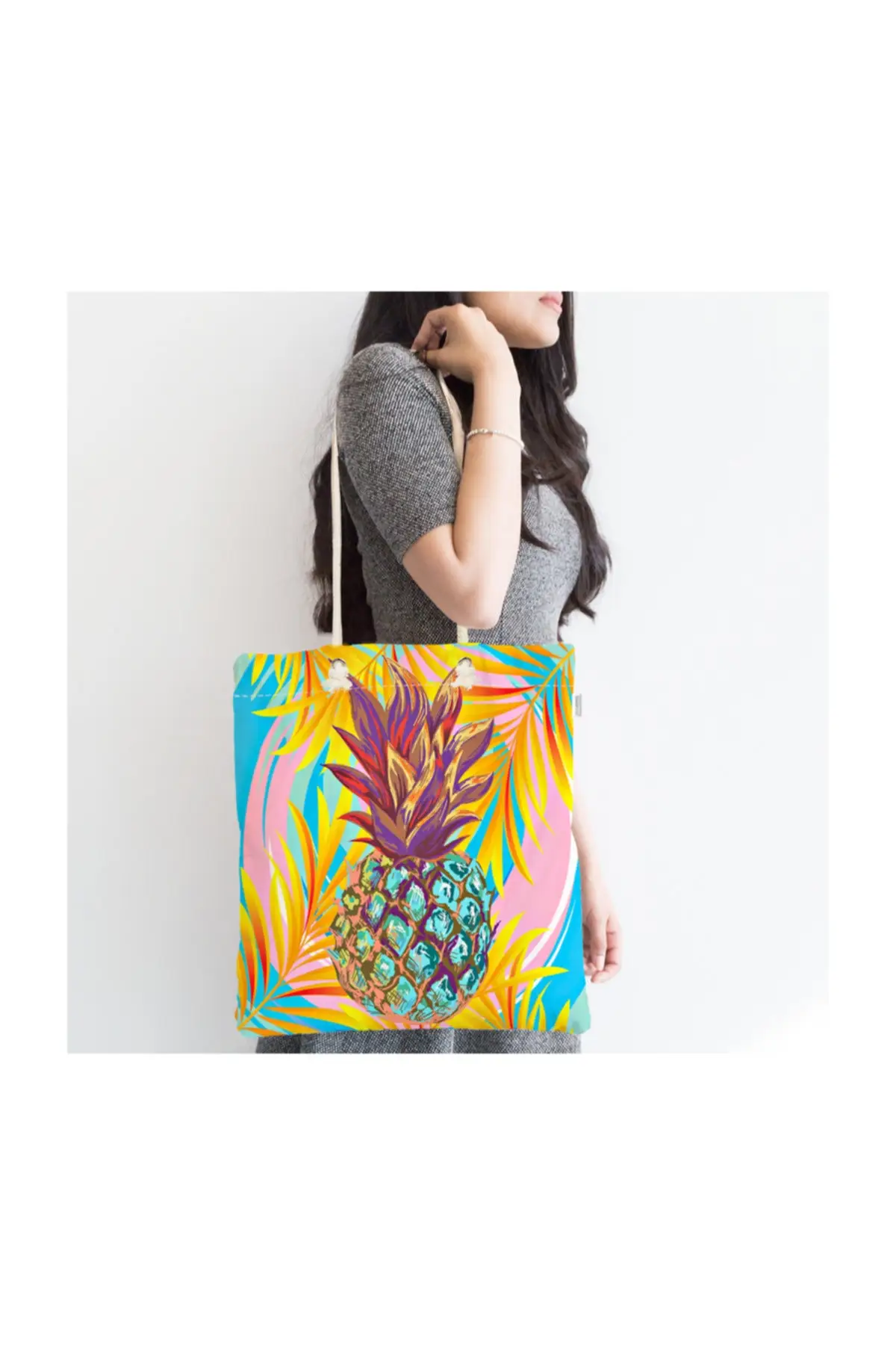 Женская пляжная сумка с цветным фоном листьев и ананасами, Современная тканевая сумка-тоут на молнии, летние сумки для покупок
Женская пляжная сумка с цветным фоном листьев и ананасами, Современная тканевая сумка-тоут на молнии, летние сумки для покупок