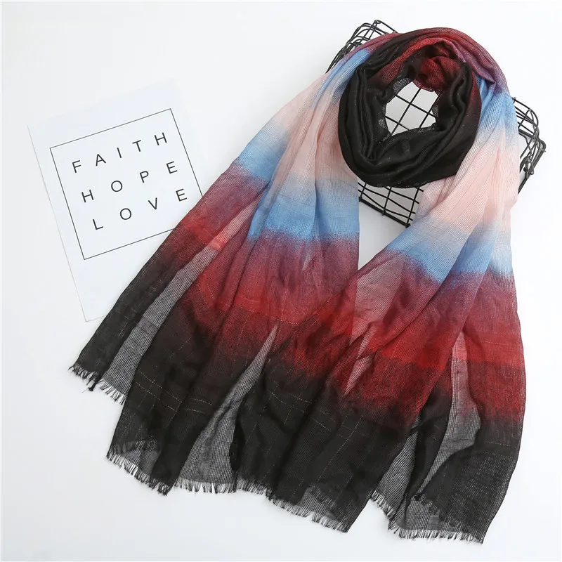 Summer thin gradient color scarf travel holiday sunshade shawl dual-use Muslim headscarf hollow mesh scarf
Summer thin gradient color scarf travel holiday sunshade shawl dual-use Muslim headscarf hollow mesh scarf