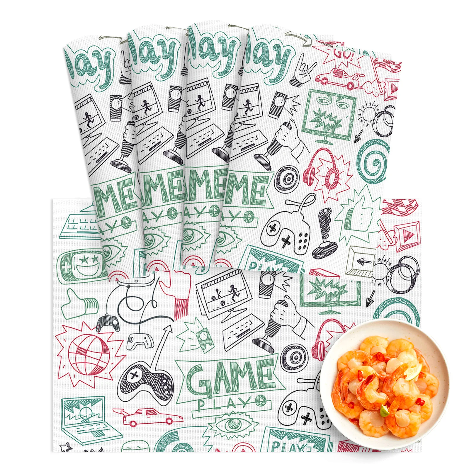 4/6pcs Placemat Gamepad Computer Keyboard Red Restaurant Kitchen Accessories PVC Durable Dining Table Mats Disc Bowl Coaster Pad
4/6pcs Placemat Gamepad Computer Keyboard Red Restaurant Kitchen Accessories PVC Durable Dining Table Mats Disc Bowl Coaster Pad