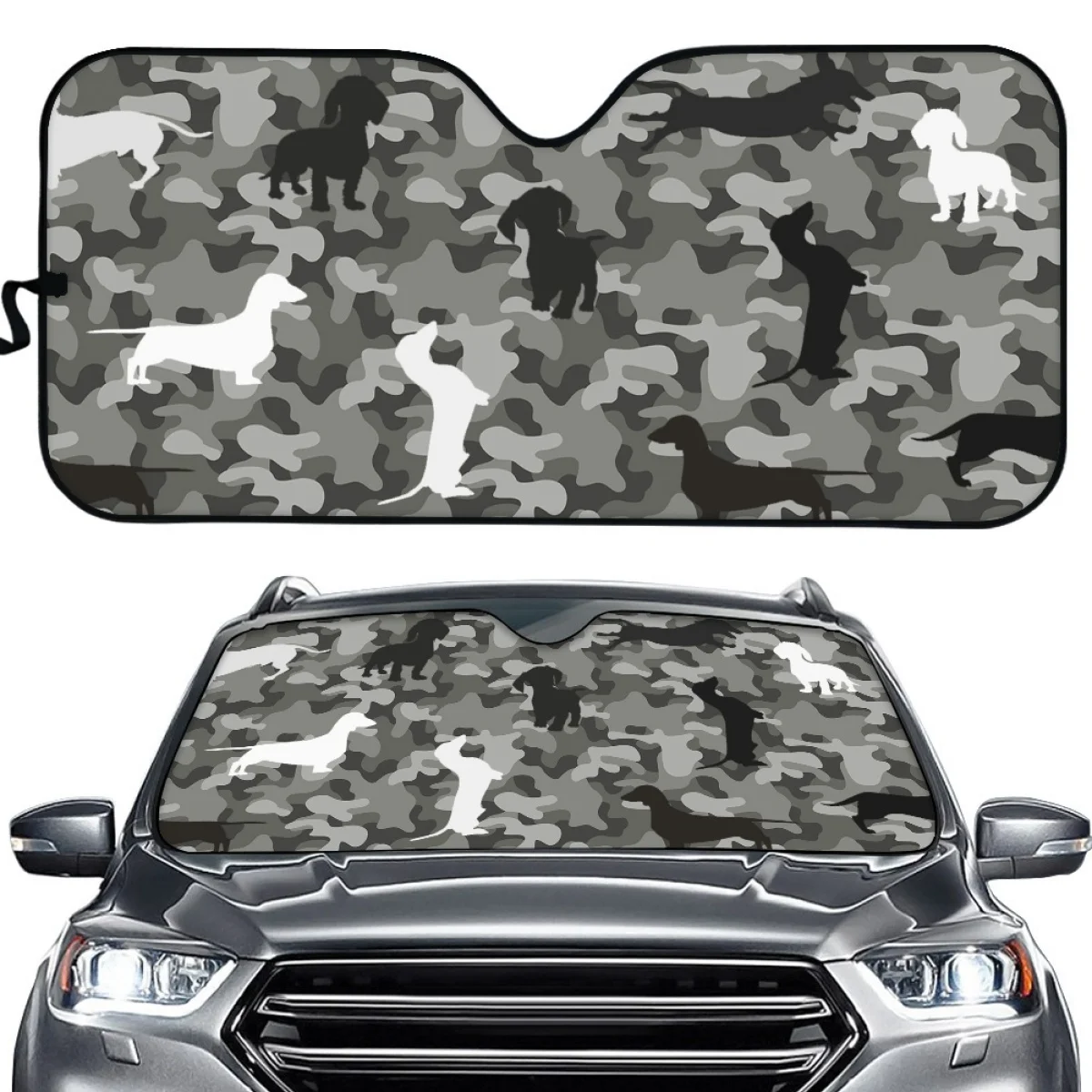 Camouflage Dachshund Pattern Car Sunshade Anti UV Protect Front Window Sun Visor Covers Universal Auto Sun-Shades For Men Womens
Camouflage Dachshund Pattern Car Sunshade Anti UV Protect Front Window Sun Visor Covers Universal Auto Sun-Shades For Men Womens