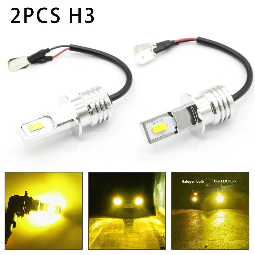 2 PCS Car LED Bulbs Super Bright H3 CSP LED Fog Light Bulbs Conversion Kit 80W 2000LM 3000K DC12V-24V Yellow Car Accessories
2 PCS Car LED Bulbs Super Bright H3 CSP LED Fog Light Bulbs Conversion Kit 80W 2000LM 3000K DC12V-24V Yellow Car Accessories