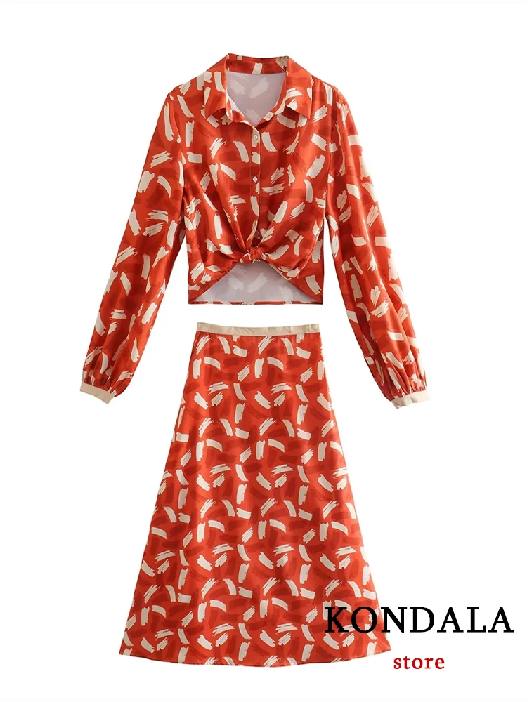 KONDALA Vintage Print Women Suits Long Sleeve Tops+High Waist Sheath Skirts Fashion 2022 Office Lady Women Elegant Fashion Set
KONDALA Vintage Print Women Suits Long Sleeve Tops+High Waist Sheath Skirts Fashion 2022 Office Lady Women Elegant Fashion Set