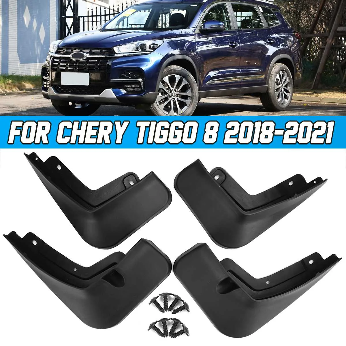 4pcs Set Mud Flaps Auto Front Rear Mudguards Special Car Fender Mud Flaps Mudflaps for CHERY TIGGO 8 2018-2020 2021 2019 2018
4pcs Set Mud Flaps Auto Front Rear Mudguards Special Car Fender Mud Flaps Mudflaps for CHERY TIGGO 8 2018-2020 2021 2019 2018