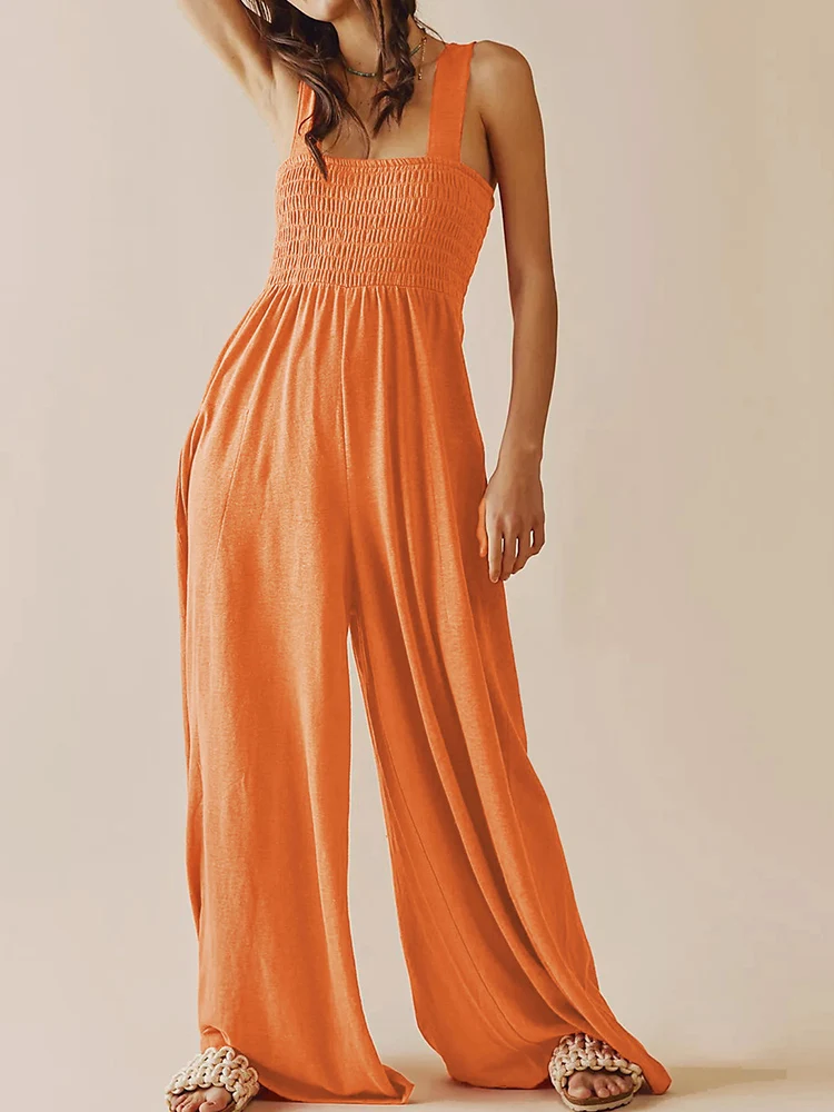 Summer Elegant Casual Long Wide Leg Rompers Women Solid Sleeveless Playful Jumpsuits Office Ladies Simple Sling Trouser Overalls
Summer Elegant Casual Long Wide Leg Rompers Women Solid Sleeveless Playful Jumpsuits Office Ladies Simple Sling Trouser Overalls