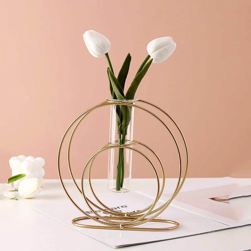 Nordic Simple Golden Glass Vase Hydroponic Plant Flower Vase Iron Geometric Glass Test Tube Metal Plant Holder Modern Home Decor
Nordic Simple Golden Glass Vase Hydroponic Plant Flower Vase Iron Geometric Glass Test Tube Metal Plant Holder Modern Home Decor
