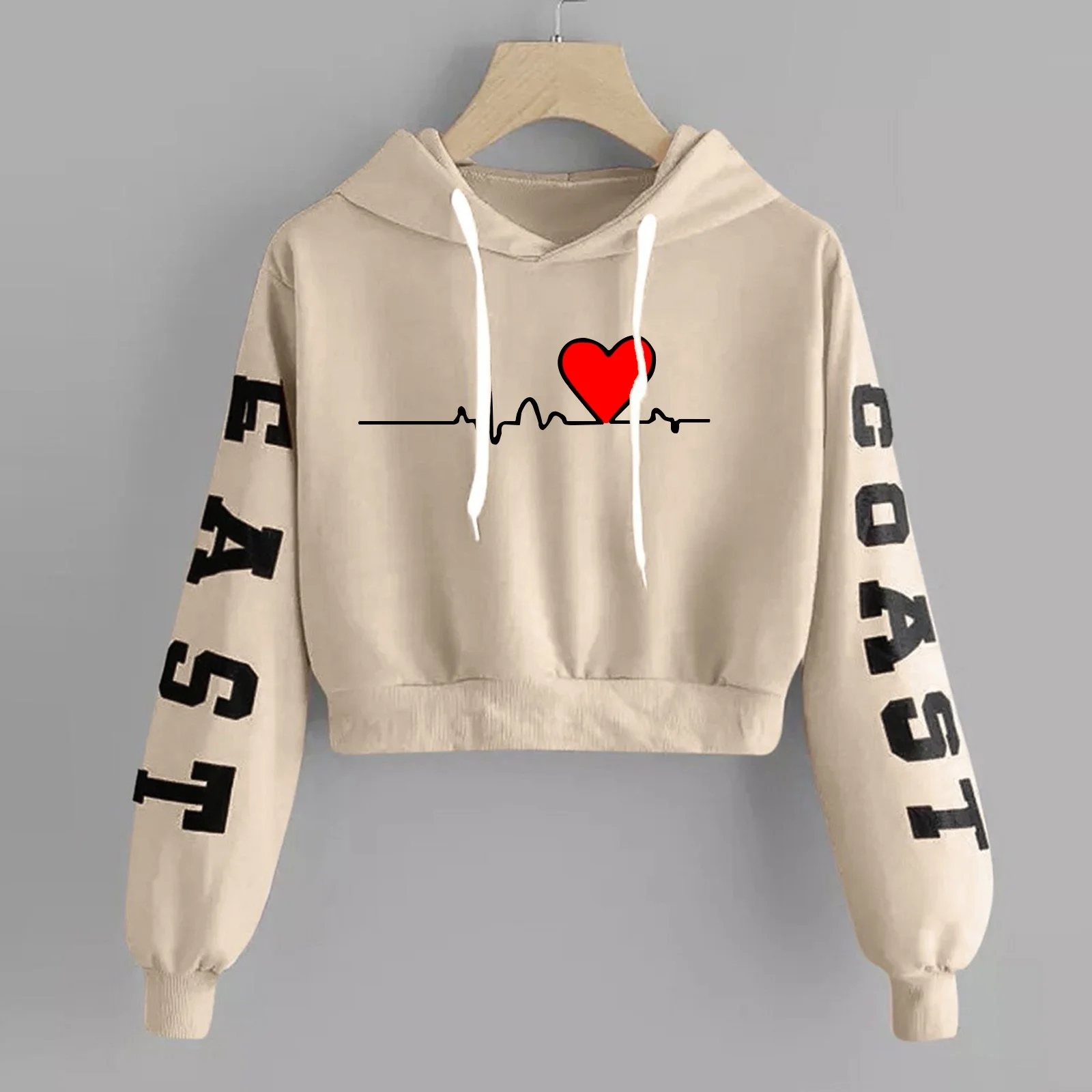 Letter Heart Print Hoodie Woman Sweatshirt R Print Long Sleeve Short Tops Round Neck Sweatshirt Hooded Casual Daily Wear
Letter Heart Print Hoodie Woman Sweatshirt R Print Long Sleeve Short Tops Round Neck Sweatshirt Hooded Casual Daily Wear