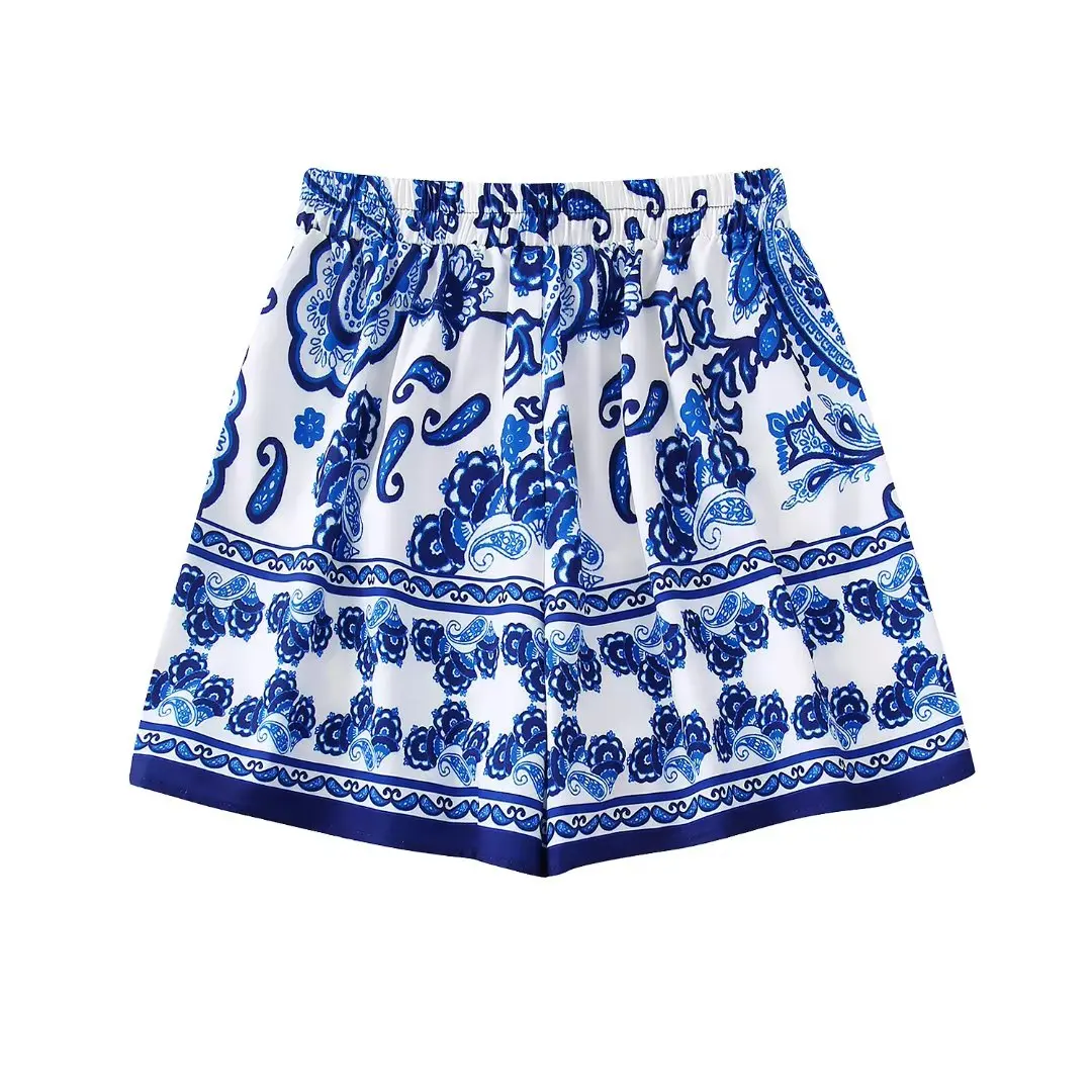 2022 Women Chic Fashion Front Pleated Bermuda Shorts Printing Vintage High Waist Back Zipper Female Short Pants Mujer
2022 Women Chic Fashion Front Pleated Bermuda Shorts Printing Vintage High Waist Back Zipper Female Short Pants Mujer