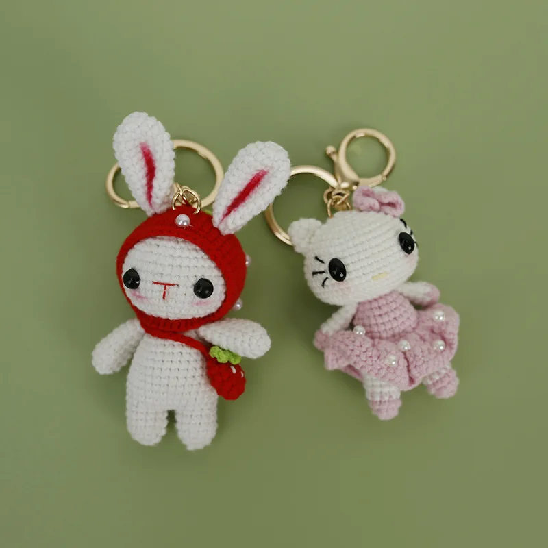 Cartoon Cute DIY Handmade Knitted Rabbit Hand Made Doll Weave Girl Wool Knitting Pendant Key Chain Finished Crochet Workmanship
Cartoon Cute DIY Handmade Knitted Rabbit Hand Made Doll Weave Girl Wool Knitting Pendant Key Chain Finished Crochet Workmanship