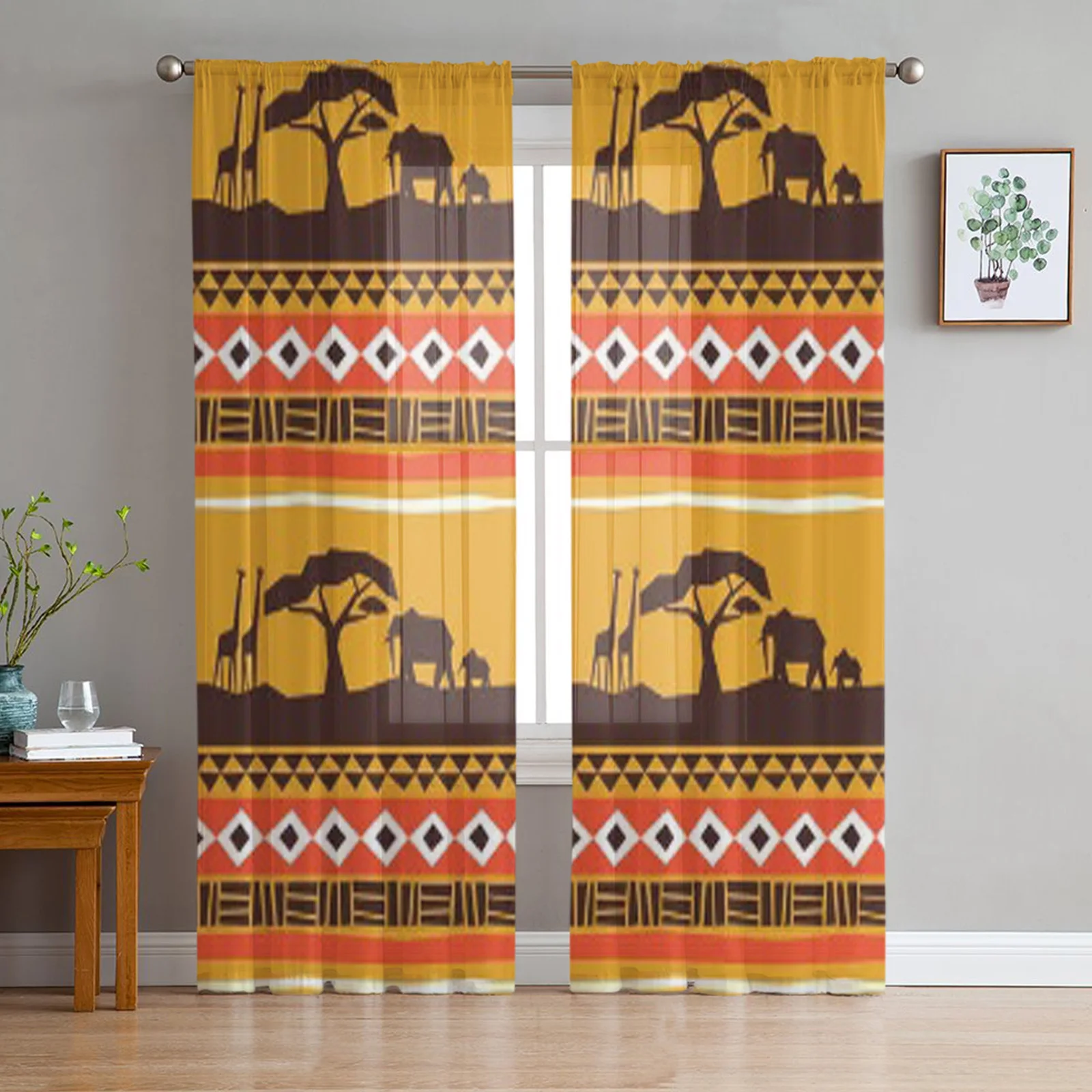 African Art Pattern Tulle Sheer Curtains for Living Room Decoration Curtain for the Room Bedroom Kitchen Voile Organza Curtains
African Art Pattern Tulle Sheer Curtains for Living Room Decoration Curtain for the Room Bedroom Kitchen Voile Organza Curtains