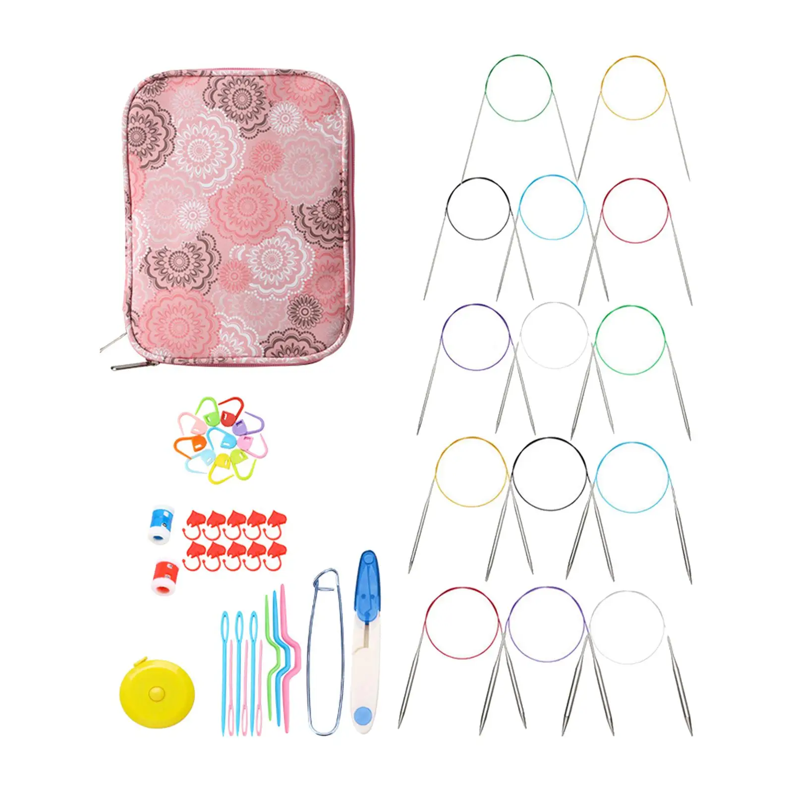 Набор из 47 штук крючков для вязания, набор съемных вязальных швейных инструментов с энтузиазмом 
Набор из 47 штук крючков для вязания, набор съемных вязальных швейных инструментов с энтузиазмом