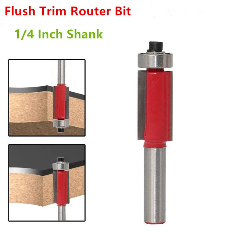 1/4 Inch shank Flush Trim Router Bit Mill Cutter End Bearing For Trimming Knife Carving Woodworking Cutting Tool
1/4 Inch shank Flush Trim Router Bit Mill Cutter End Bearing For Trimming Knife Carving Woodworking Cutting Tool