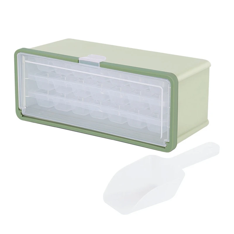 Ice-Cube Tray With Lid And Bin, Ice Tray Comes With Ice Container, Scoop And Cover Release Ice Box Container For Freezer
Ice-Cube Tray With Lid And Bin, Ice Tray Comes With Ice Container, Scoop And Cover Release Ice Box Container For Freezer