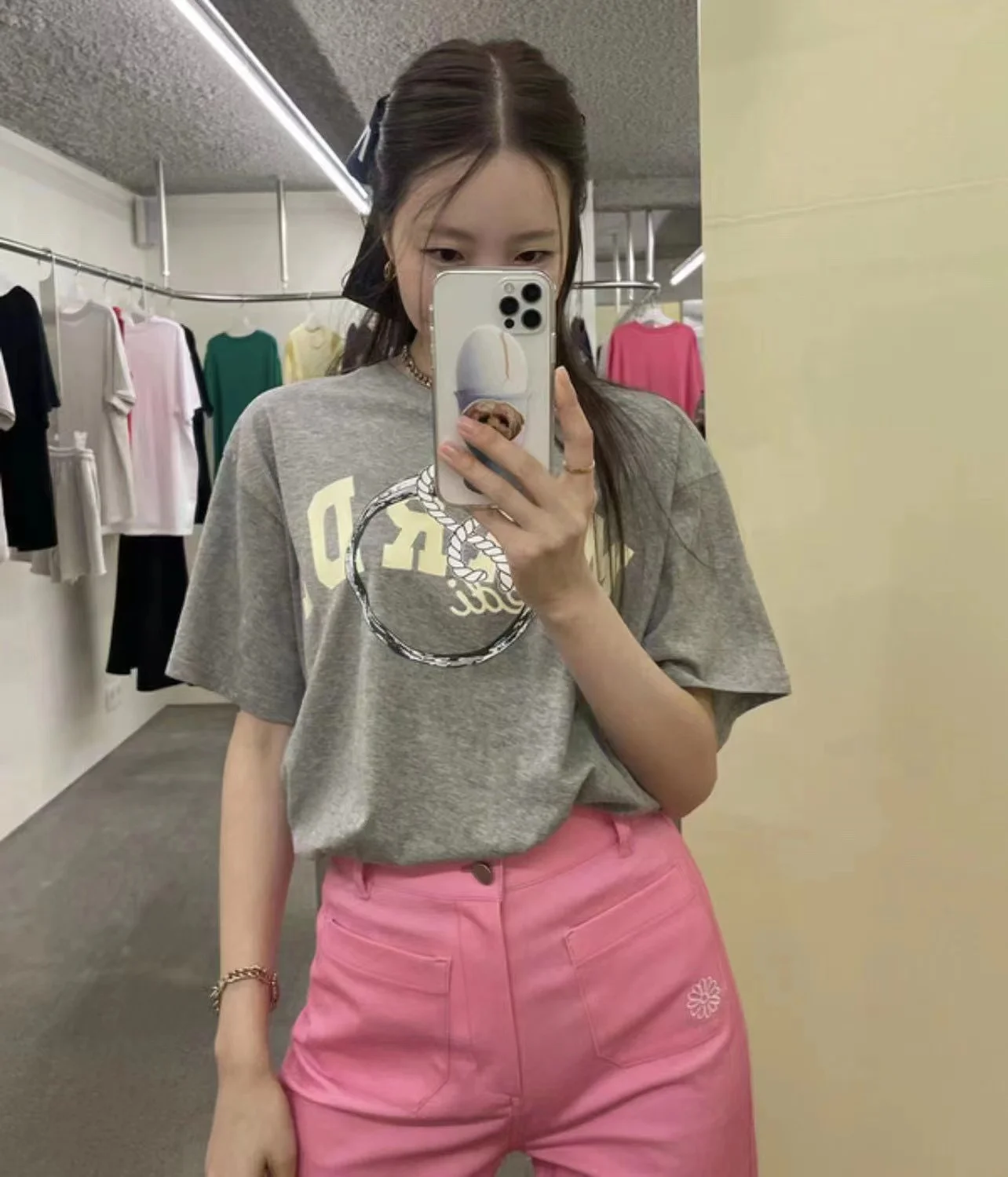 T-shirt en coton de style coréen pour femmes, T-shirt haut, High Street, Ring Printing Letter, Gris, Streetwear
T-shirt en coton de style coréen pour femmes, T-shirt haut, High Street, Ring Printing Letter, Gris, Streetwear