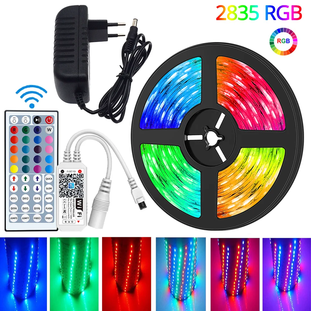 Водонепроницаемая светодиодная лента с Wi-Fi управлением, 44 кнопки, 5-20 м, 2835 RGB, фотолента с управлением через приложение для телефона, 12 В пост...
Водонепроницаемая светодиодная лента с Wi-Fi управлением, 44 кнопки, 5-20 м, 2835 RGB, фотолента с управлением через приложение для телефона, 12 В пост...