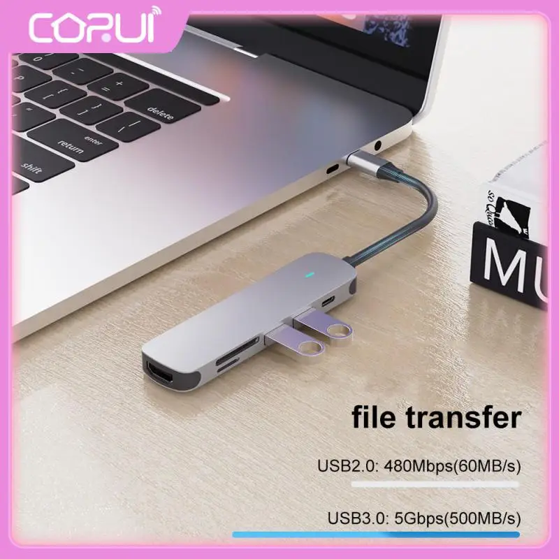 1pc Type-c Hub Pd 60w Multi Splitter Adapter 5gpbs High Speed Otg Adapter Usb Hub 3.0 Hub For Macbook 13/15 Air 6 In 1 New
1pc Type-c Hub Pd 60w Multi Splitter Adapter 5gpbs High Speed Otg Adapter Usb Hub 3.0 Hub For Macbook 13/15 Air 6 In 1 New