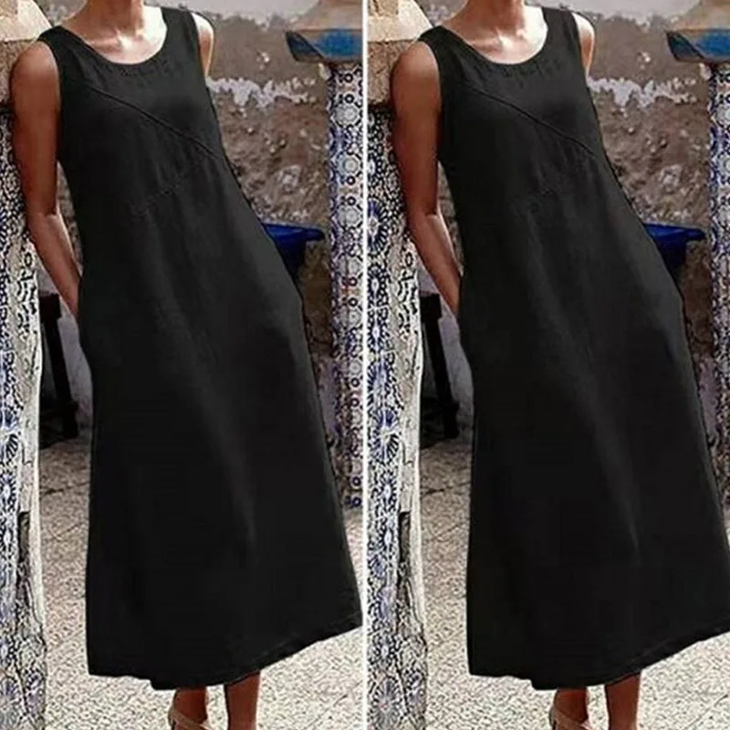 Женский сарафан без рукавов, с U-образным вырезом, в винтажном стиле 
Женский сарафан без рукавов, с U-образным вырезом, в винтажном стиле