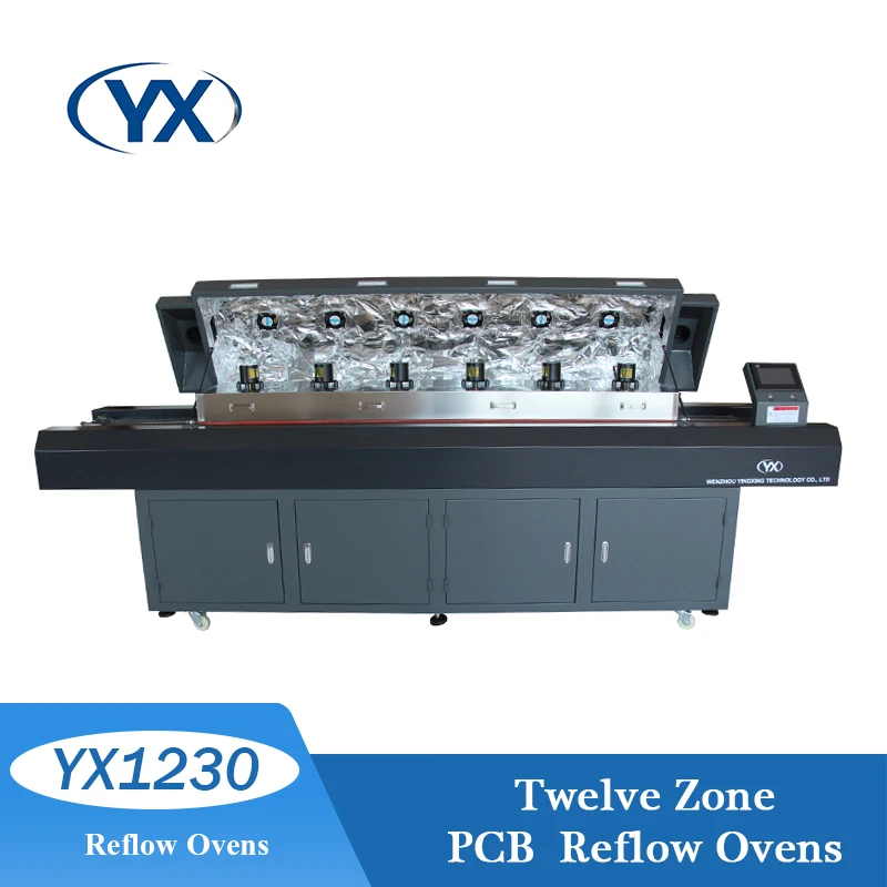 New YX1230 Electronic Products Machinery PCB Assembly Welding Hot Wind 12 Zones Reflow Oven For SMT Production Line
New YX1230 Electronic Products Machinery PCB Assembly Welding Hot Wind 12 Zones Reflow Oven For SMT Production Line