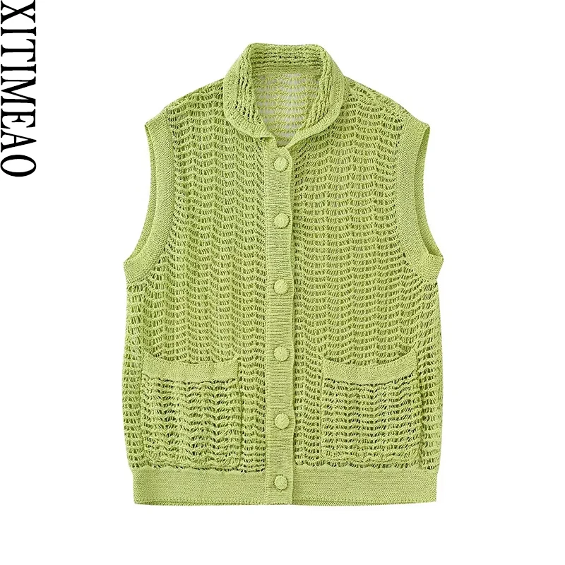 Xitimeao Women Fashion Loose Contrast Knit Cardigan Sweater Vest Vintage Sleeveless Button-up Female Outwear Chic Tops
Xitimeao Women Fashion Loose Contrast Knit Cardigan Sweater Vest Vintage Sleeveless Button-up Female Outwear Chic Tops