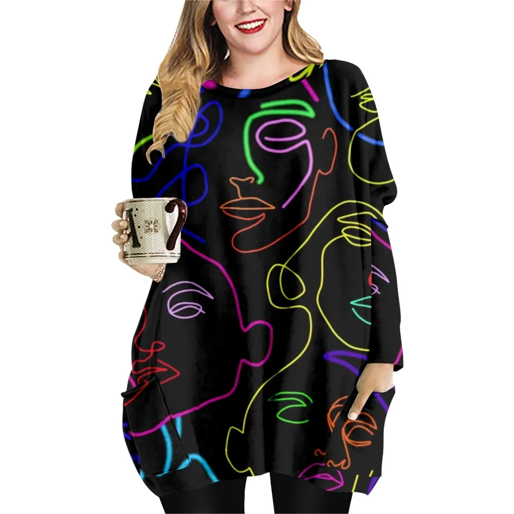 2022 SOJINM Abstract Printing T-shirt Female Summer Casual Vintage T-shirt Clothing Fashion Top Long Sleeve Blouse Oversized 6XL
2022 SOJINM Abstract Printing T-shirt Female Summer Casual Vintage T-shirt Clothing Fashion Top Long Sleeve Blouse Oversized 6XL