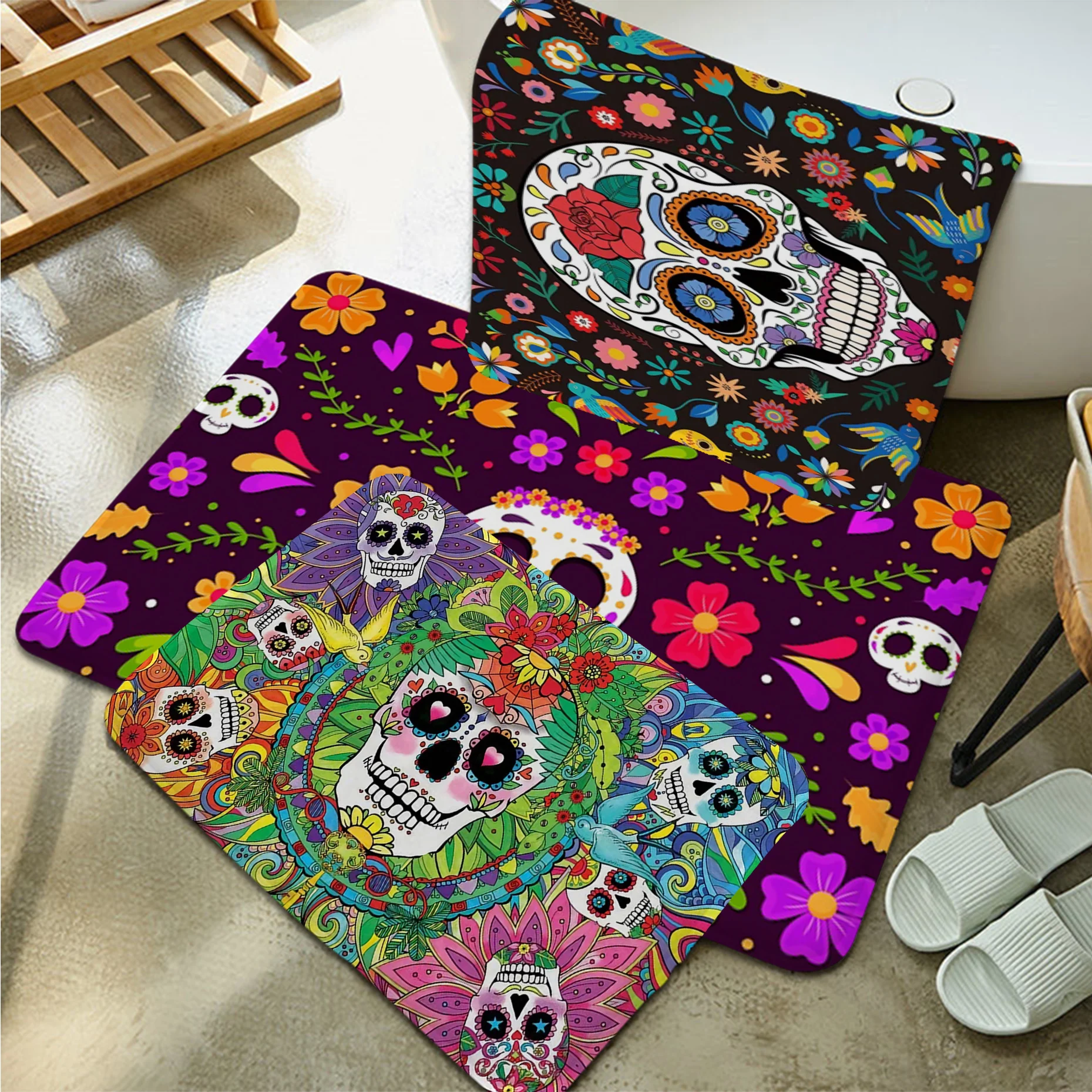 Cartoon Mexico Flower Skull Long Rugs Nordic Style Home Doormat Bathroom-Toilet Mats Bedroom Doormat Area Rug
Cartoon Mexico Flower Skull Long Rugs Nordic Style Home Doormat Bathroom-Toilet Mats Bedroom Doormat Area Rug