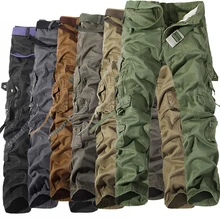 Fashion Military Cargo Pants Men Loose Baggy Tactical Trousers Oustdoor Casual Cotton Cargo Pants Men Multi Pockets Big size
