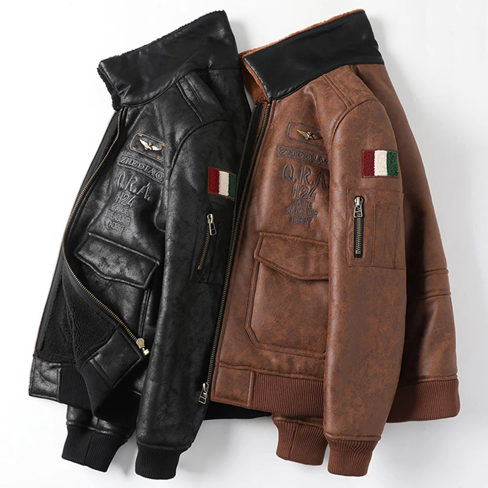 Winter Big Lapel Air Force Mens Jacket Long-Sleeve Thick Warm Embroidery Wool Fur Coat Winter Casual Outerwear Topcoats European
Winter Big Lapel Air Force Mens Jacket Long-Sleeve Thick Warm Embroidery Wool Fur Coat Winter Casual Outerwear Topcoats European