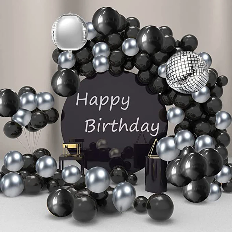 Black Silver Balloons Garland Arch Kit 4D Disco Foil Birthday Balloons For Party Decor Latex Baby Shower Wedding Decoration
Black Silver Balloons Garland Arch Kit 4D Disco Foil Birthday Balloons For Party Decor Latex Baby Shower Wedding Decoration