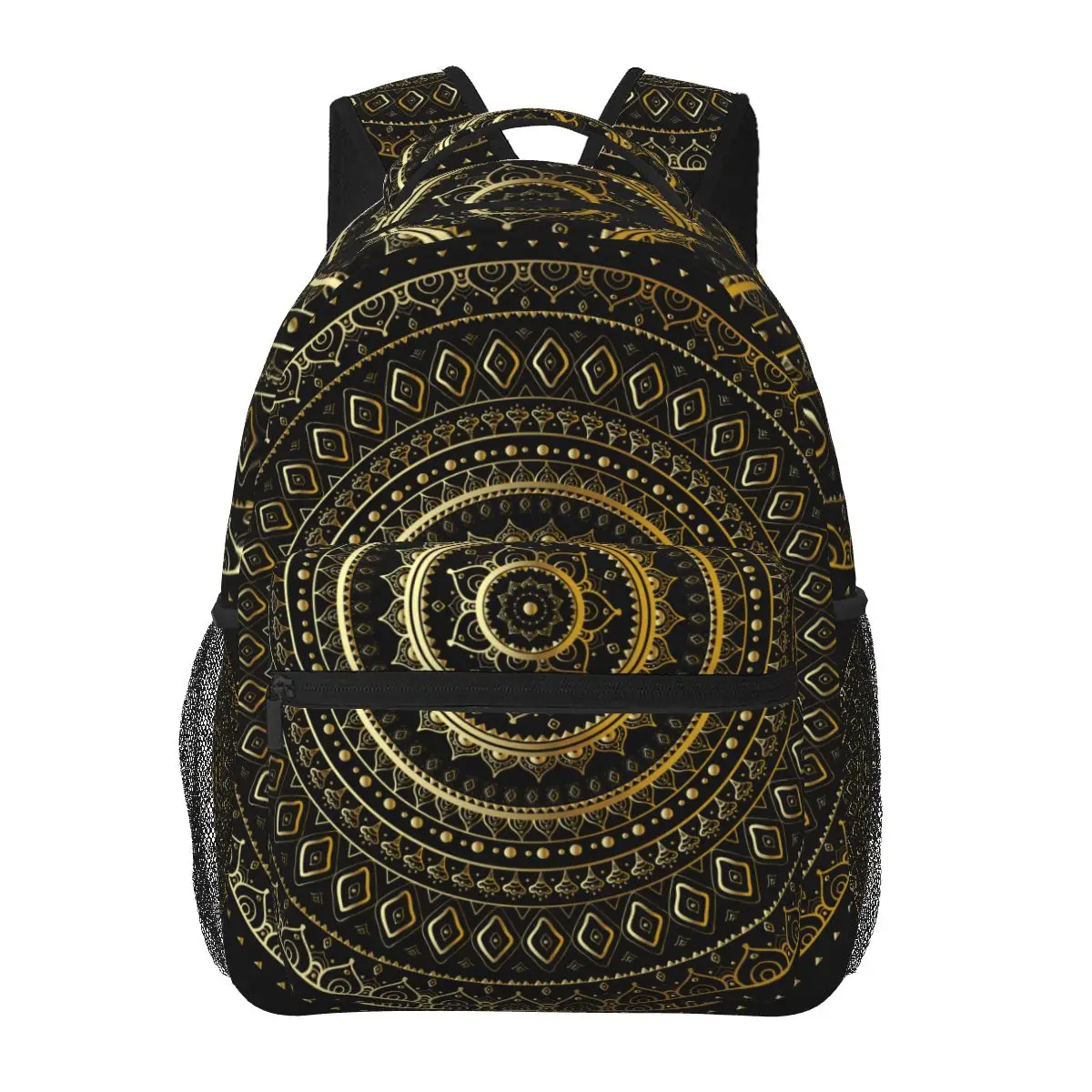 Women Men Backpack Gold Mandala On Black Background Ethnic Vintage Pattern Travel Female Bag Male Laptop Backpack Book Bag
Women Men Backpack Gold Mandala On Black Background Ethnic Vintage Pattern Travel Female Bag Male Laptop Backpack Book Bag
