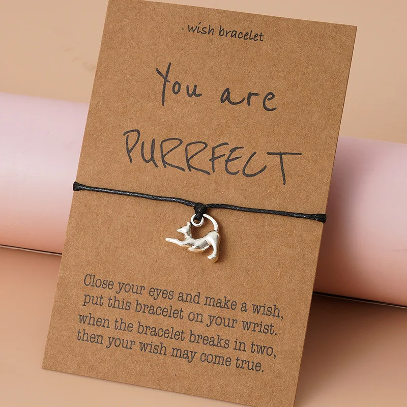 TULX You Are Purrfect Card Cat Pendant Bracelet Cute Animal Cat Handmade Braided Rope Bracelet For Men Women Pet Lover Jewelry
TULX You Are Purrfect Card Cat Pendant Bracelet Cute Animal Cat Handmade Braided Rope Bracelet For Men Women Pet Lover Jewelry