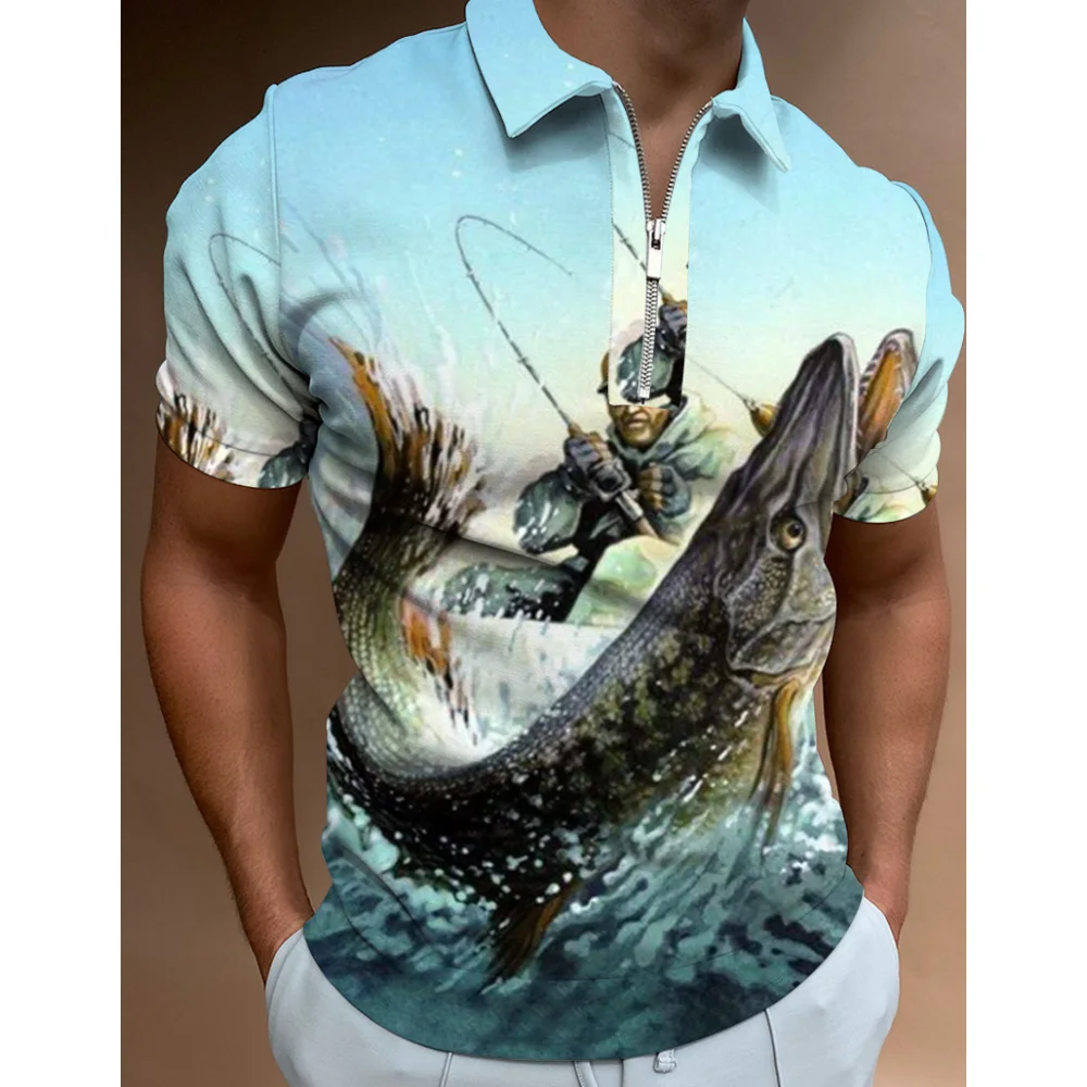 Man Polo Shirt Vacation Sea Fishing Men's Shirt 3d Printed Zipper Short Sleeve Tshirt Summer Male Casual Lapel Button Clothing
Man Polo Shirt Vacation Sea Fishing Men's Shirt 3d Printed Zipper Short Sleeve Tshirt Summer Male Casual Lapel Button Clothing
