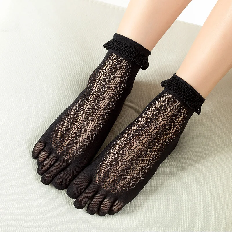 New Mesh Five-finger Stockings Women's Thin Velvet Socks Five-toed Breathable Sweat-absorbing Lace Split Toe Socks
New Mesh Five-finger Stockings Women's Thin Velvet Socks Five-toed Breathable Sweat-absorbing Lace Split Toe Socks