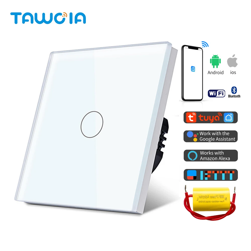 TAWOIA Tuya Smart Life WiFi Wireless Remote Wall Switch Voice Control 1 Gang Touch Sensor LED Light Switches Alexa Single Line
TAWOIA Tuya Smart Life WiFi Wireless Remote Wall Switch Voice Control 1 Gang Touch Sensor LED Light Switches Alexa Single Line