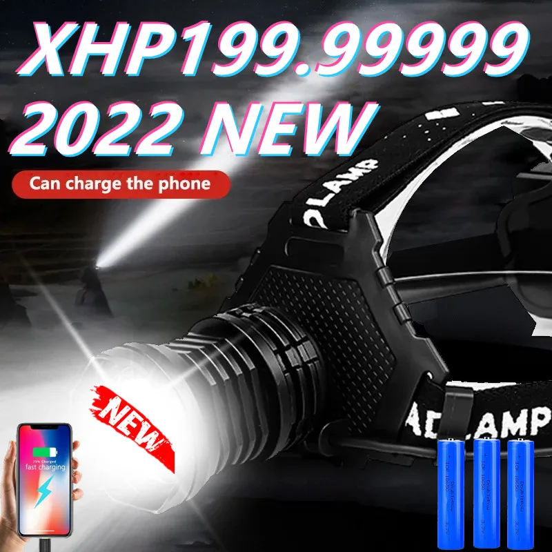 10000000 LM XHP199.9 Powerful LED Headlamp Rechargeable Head Flashlight LED Headlight 18650 IPX8 Waterproof Fishing Head Lamp
10000000 LM XHP199.9 Powerful LED Headlamp Rechargeable Head Flashlight LED Headlight 18650 IPX8 Waterproof Fishing Head Lamp